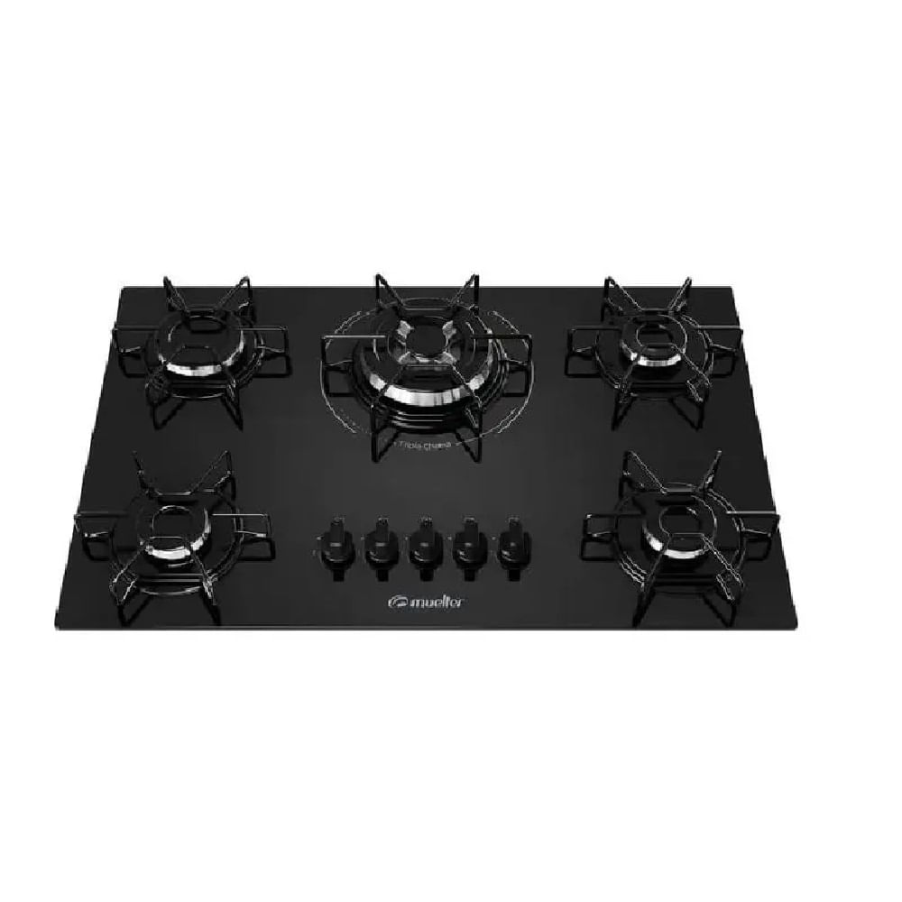 Cooktop a Gás Mueller 5 Bocas Tripla Chama Preto MCG135BG1 – Bivolt - Imagem 3