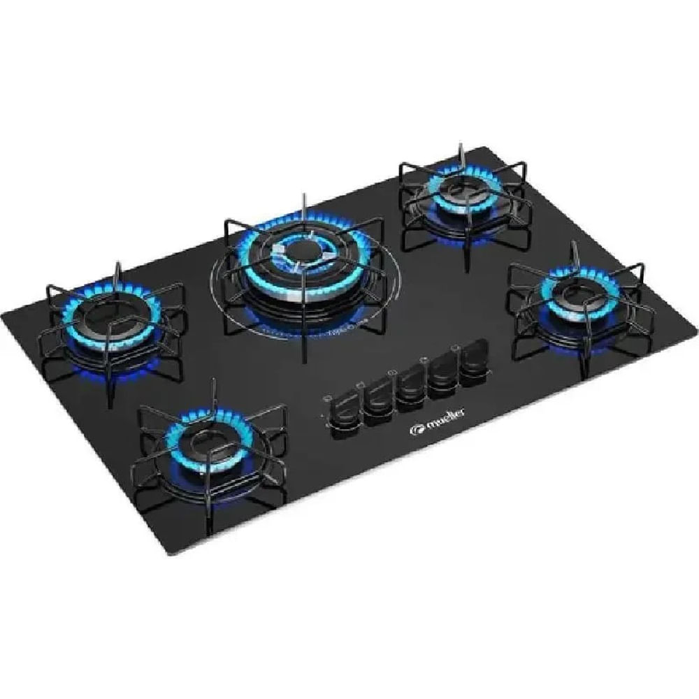 Cooktop a Gás Mueller 5 Bocas Tripla Chama Preto MCG135BG1 – Bivolt - Imagem 4