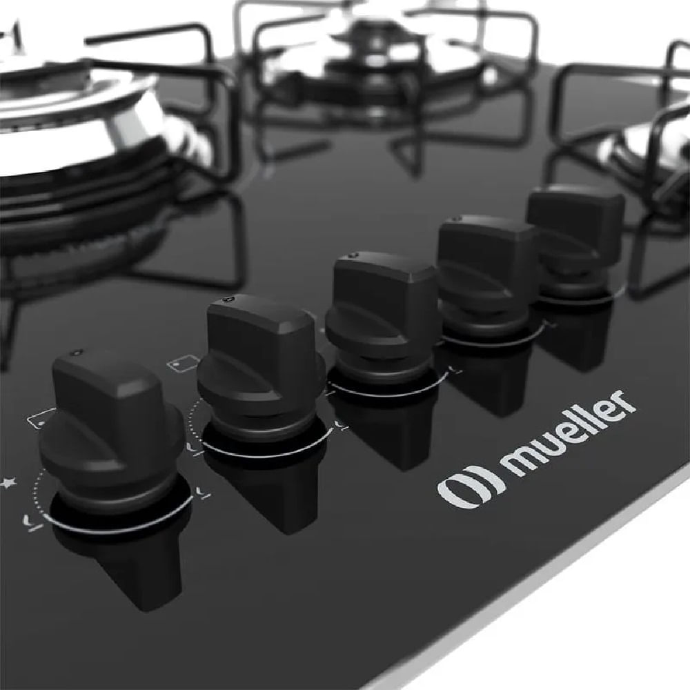 Cooktop a Gás Mueller 5 Bocas Tripla Chama Preto MCG135BG1 – Bivolt - Imagem 6