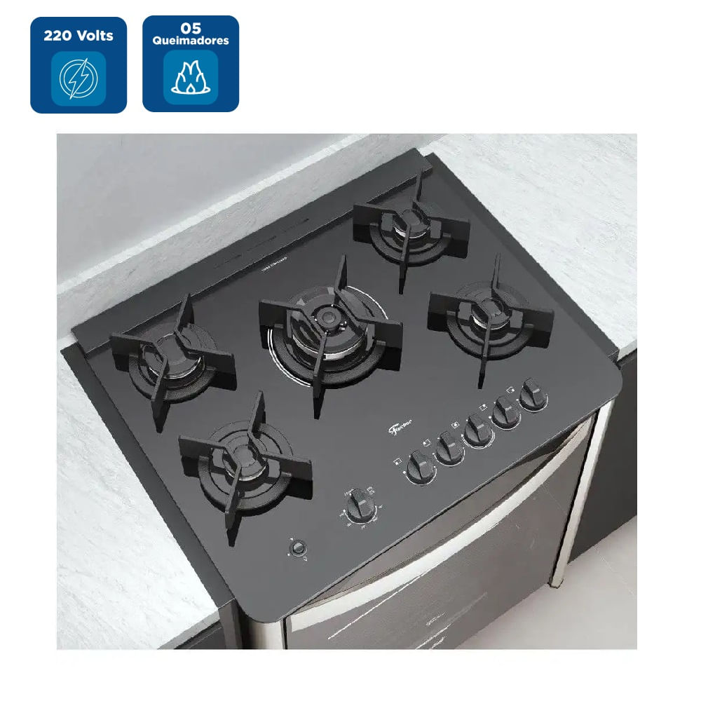 Fogão de Embutir Fischer 5 Bocas Gran Cheff - 220 Volts - Imagem 2