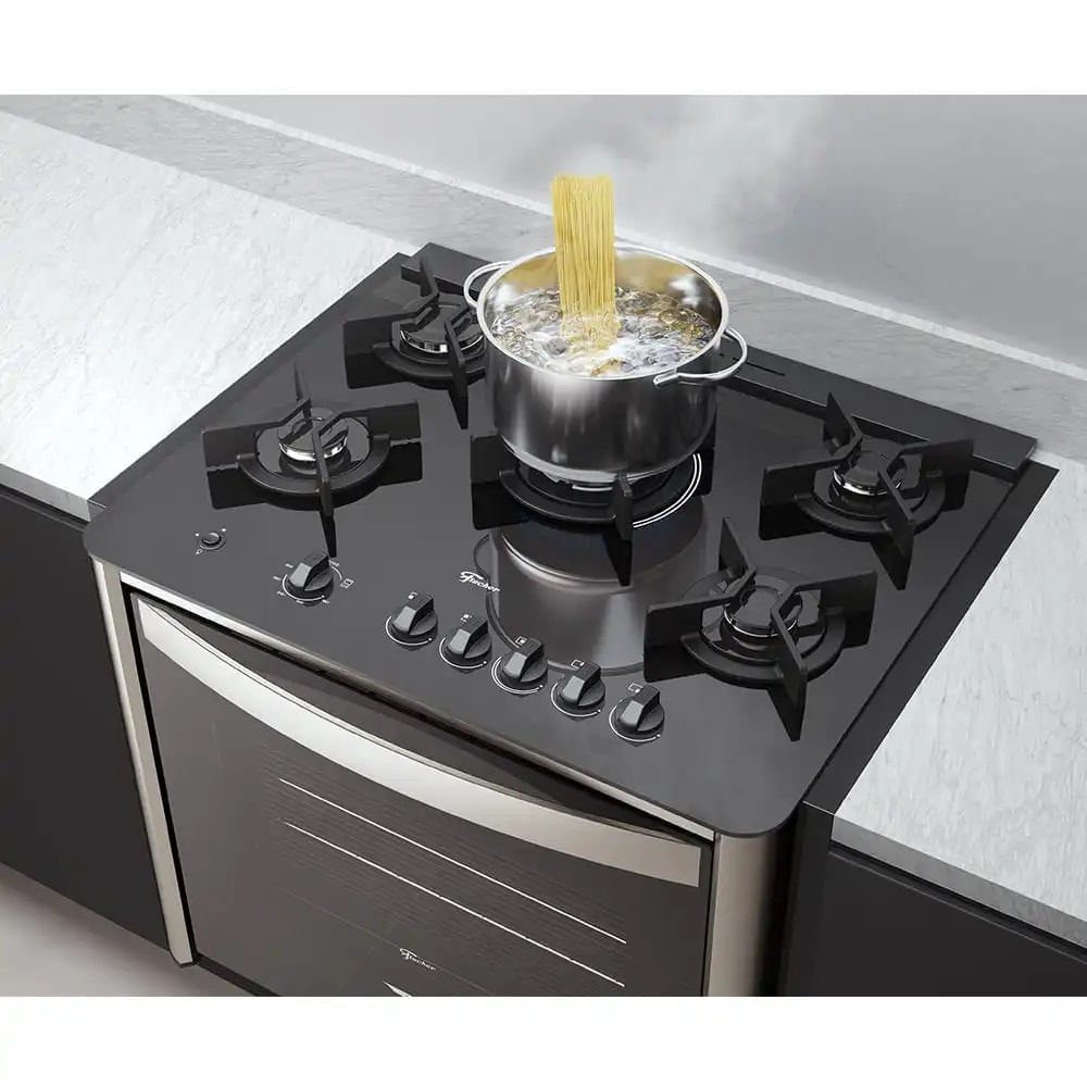 Fogão de Embutir Fischer 5 Bocas Gran Cheff - 220 Volts - Imagem 6