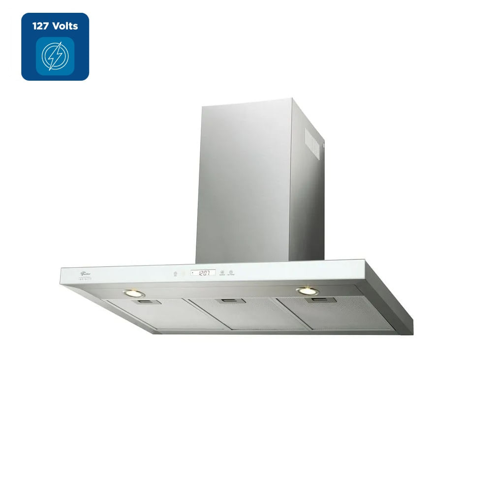 Coifa de Parede Fischer Infinity 90cm Vidro Branco – 127 Volts - Imagem 2