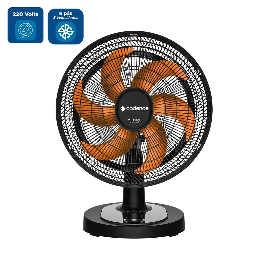 Ventilador Cadence Preto e Laranja VTR478 - 220 Volts - Imagem 2