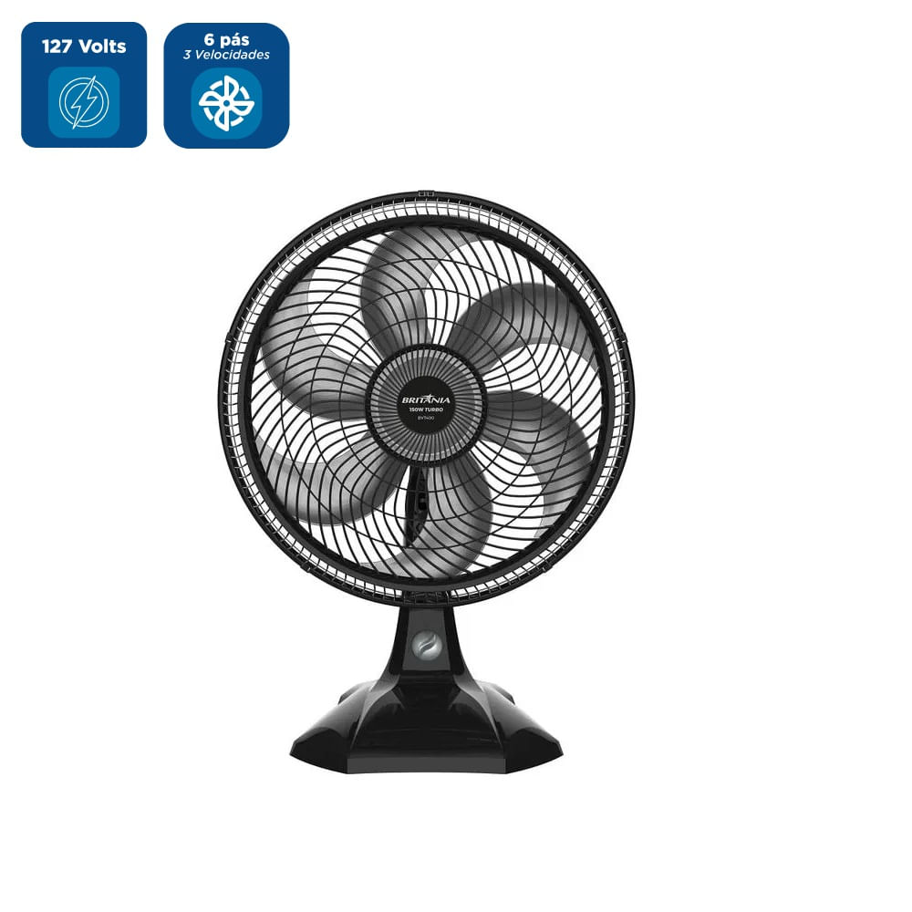 Ventilador de Mesa Britânia 40CM Preto BVT400 – 127 Volts - Imagem 2