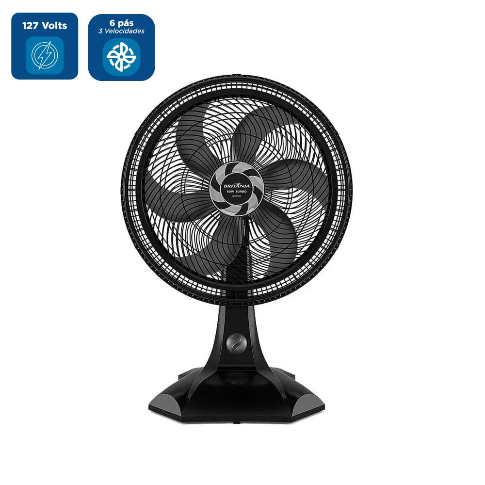 Ventilador Britânia Tecnologia Maxx Force 60W Preto BVT301 - 127 Volts - Imagem 2