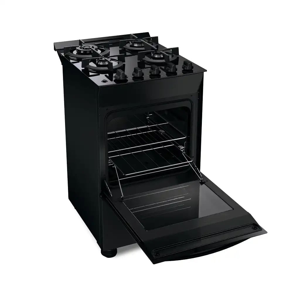 Fogão de Piso Brastemp 4 Bocas Com Mesa De Vidro E Dupla Chama Preto BFO4XAE - Bivolt - Imagem 3