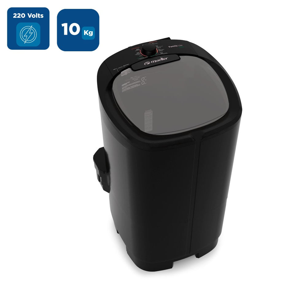 Lavadora de Roupas Semiautomática Mueller Family Lite 10kg Preta – 220 Volts - Imagem 2