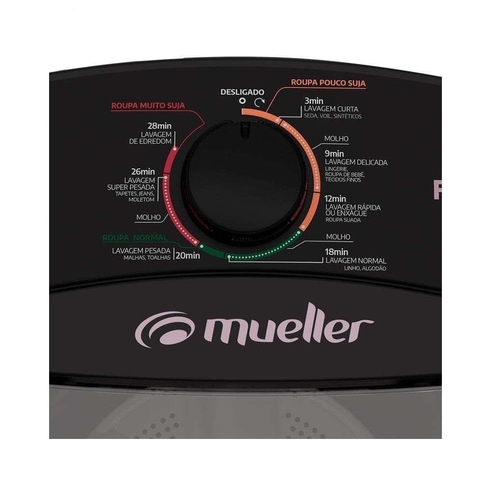 Lavadora de Roupas Semiautomática Mueller Family Lite 10kg Preta – 220 Volts - Imagem 4