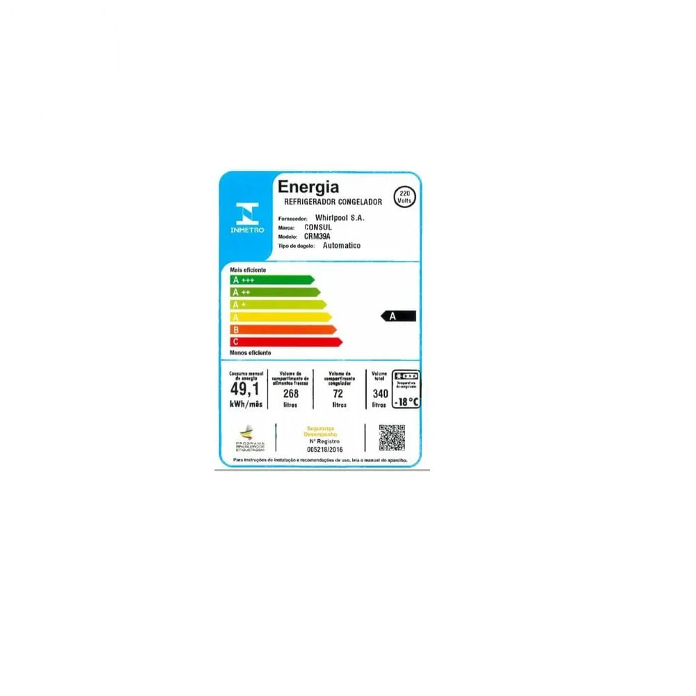 Refrigerador Consul Frost Free 340L Evox CRM39AK – 220 Volts - Imagem 9