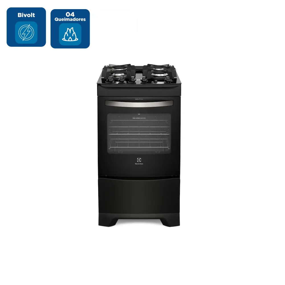 Fogão de Piso Electrolux 4 Bocas Preto 52LPV - Bivolt - Imagem 2