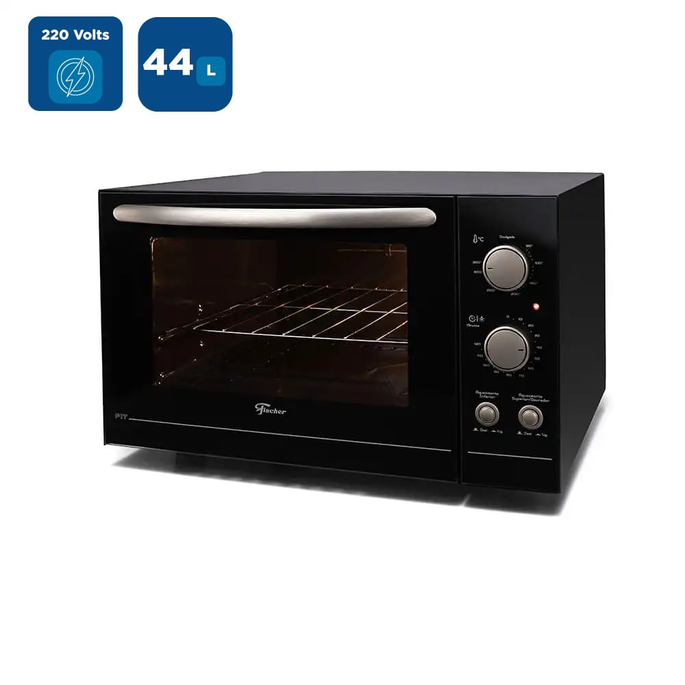 Forno Elétrico Bancada Fischer 44 Litros Fit Grill com Dourador Preto - 220 Volts - Imagem 2