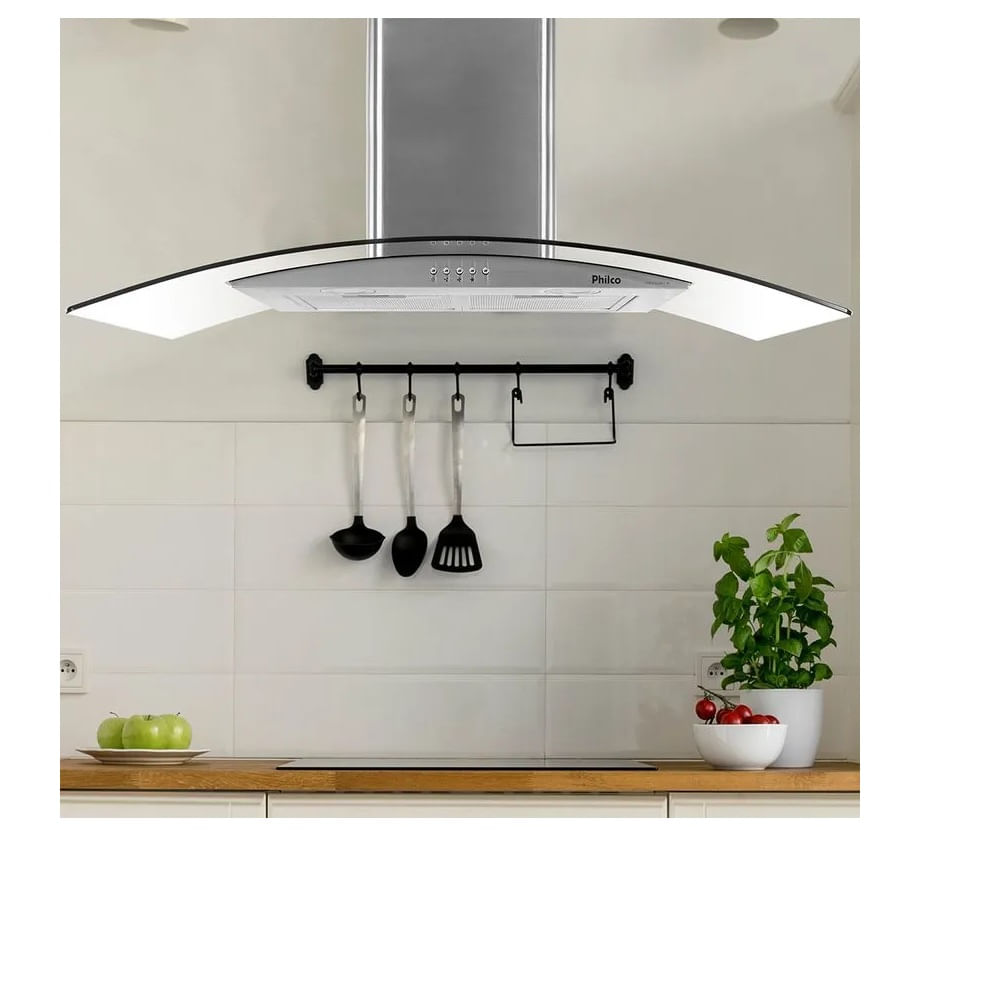 Coifa de Parede Philco 90cm Glass Dupla Filtragem Inox PCO90G – 220 Volts - Imagem 5