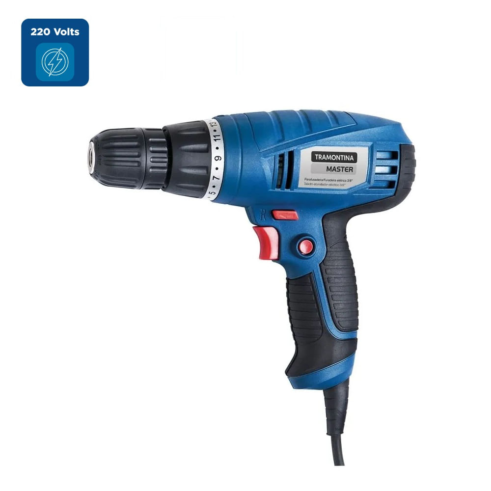 Parafusadeira Tramontina 3/8" para Uso Profissional com Velocidade Variável e Sistema de Reversão Azul – 220 Volts - Imagem 2