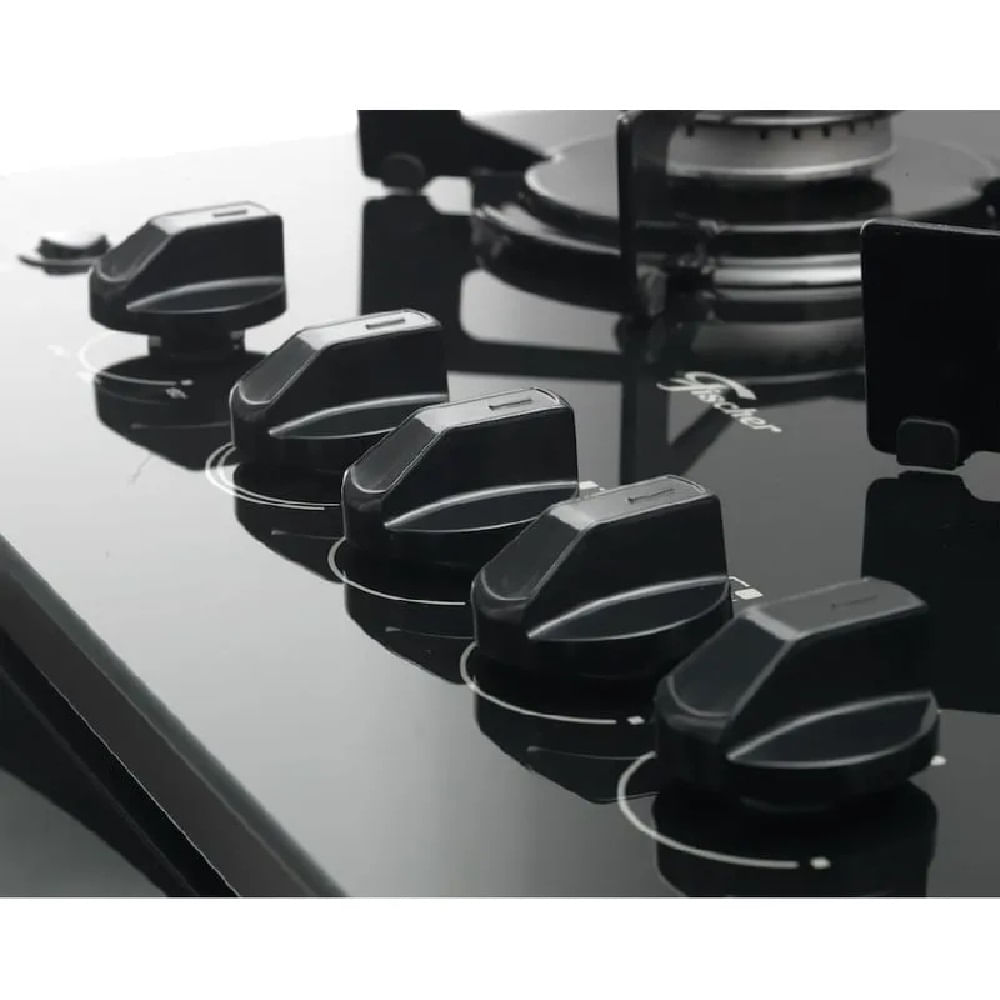 Fogão de Piso Fischer 4 Bocas Gran Cheff com Mesa de Vidro Silver - Bivolt - Imagem 6