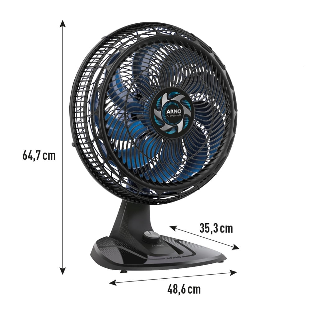 Ventilador de Mesa Arno 40cm X-Treme 9 Preto VE90 – 127 Volts - Imagem 3