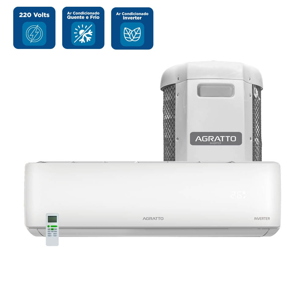 Ar Condicionado Split Hi Wall Inverter Agratto Liv Top 24000 BTU/h Quente e Frio LCS24QF-02I – 220 Volts - Imagem 2