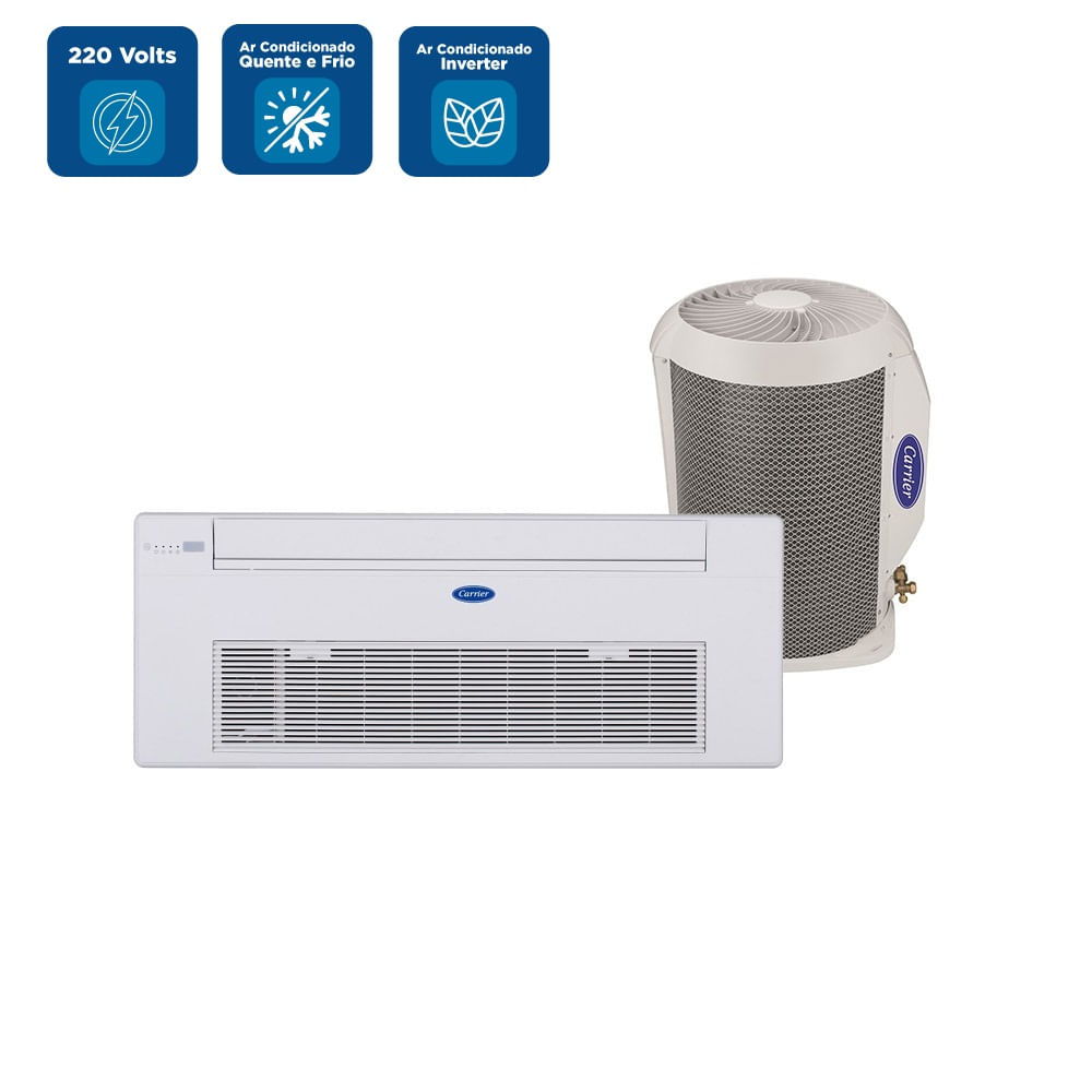 Ar Condicionado Split Cassete Carrier Inverter 12000 BTU/h Quente e Frio Monofásico 40KVQOD12C5 – 220 Volts - Imagem 2