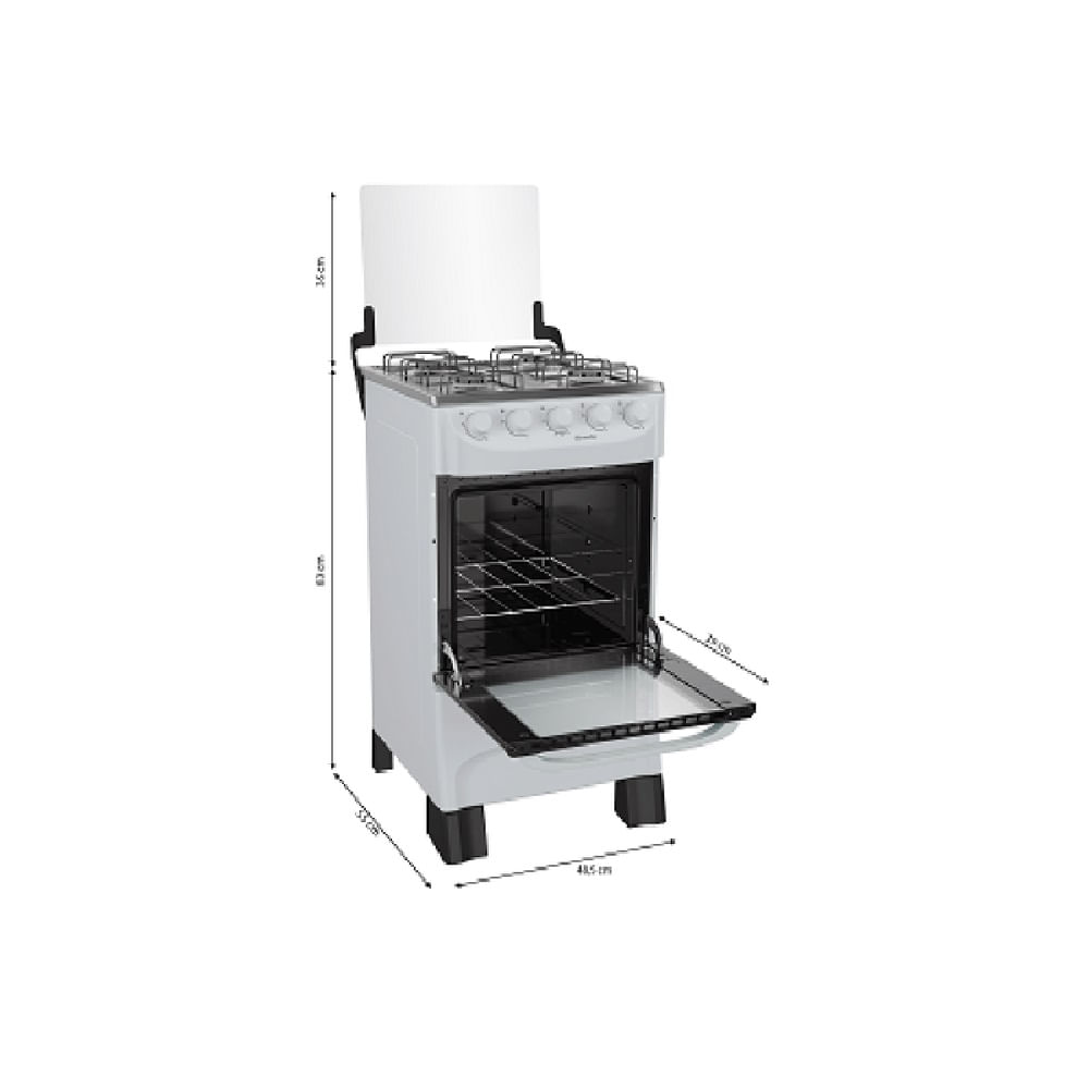 Fogão de Piso Mueller 4 Bocas Mesa Inox Branco MFI4BA - Imagem 7