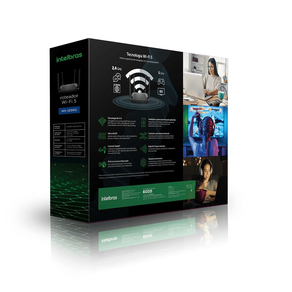 Roteador Wireless Intelbras Preto Wiforce W51200G – Bivolt 2 - Imagem 7