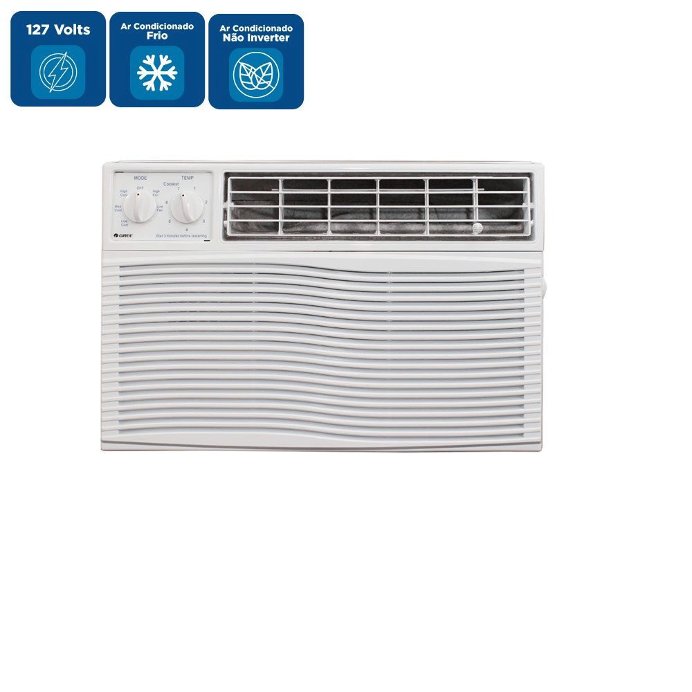 Ar Condicionado Janela Gree 10000 BTU/h Frio R32 Mecânico GJC10BK-A6NMND2A – 127 Volts - Imagem 2