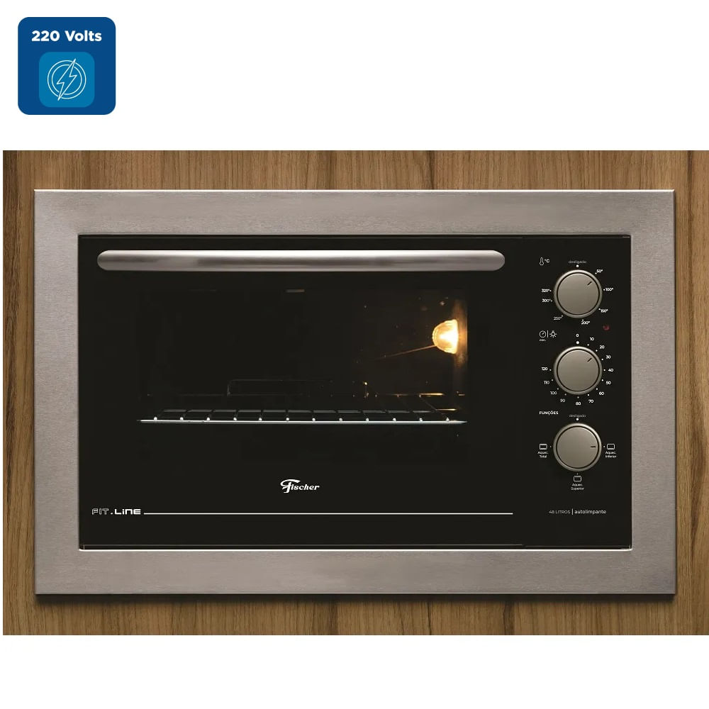 Forno de Elétrico de Embutir Fischer 48 Litros Fit Line Inox – 220 Volts - Imagem 2
