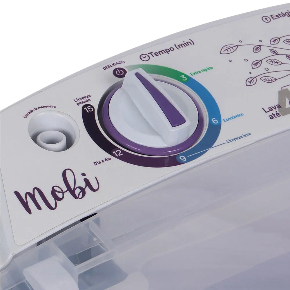 Lavadora de Roupas Semiautomática Praxis Mobi 4kg Branca - 220 Volts - Imagem 6