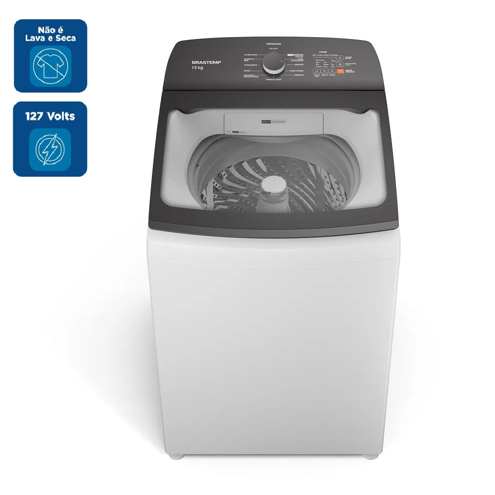 Lavadora Brastemp 13Kg com Ciclo Tira Manchas Advanced e Ciclo Antibolinha Branca BWK13AB – 127 Volts - Imagem 2