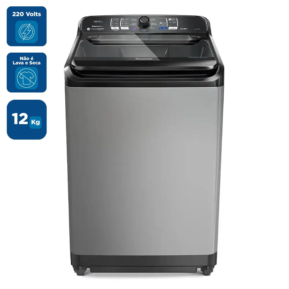 Lavadora de Roupas Panasonic 12Kg Função Vanish Titânio F120 - 220 Volts - Imagem 2