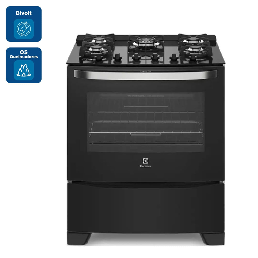 Fogão de Piso Electrolux 5 Bocas Automático com Mesa de Vidro Tripla Chama (76GS) - Bivolt - Imagem 2