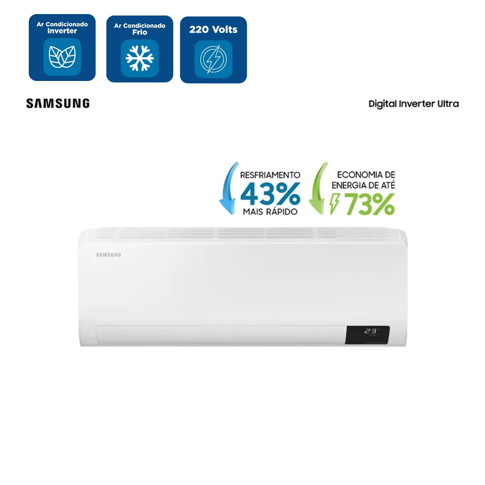 Ar Condicionado Split Samsung Digital Inverter Ultra 12000 BTU/h Frio AR12BVHZCWKNAZ - 220 Volts - Imagem 3