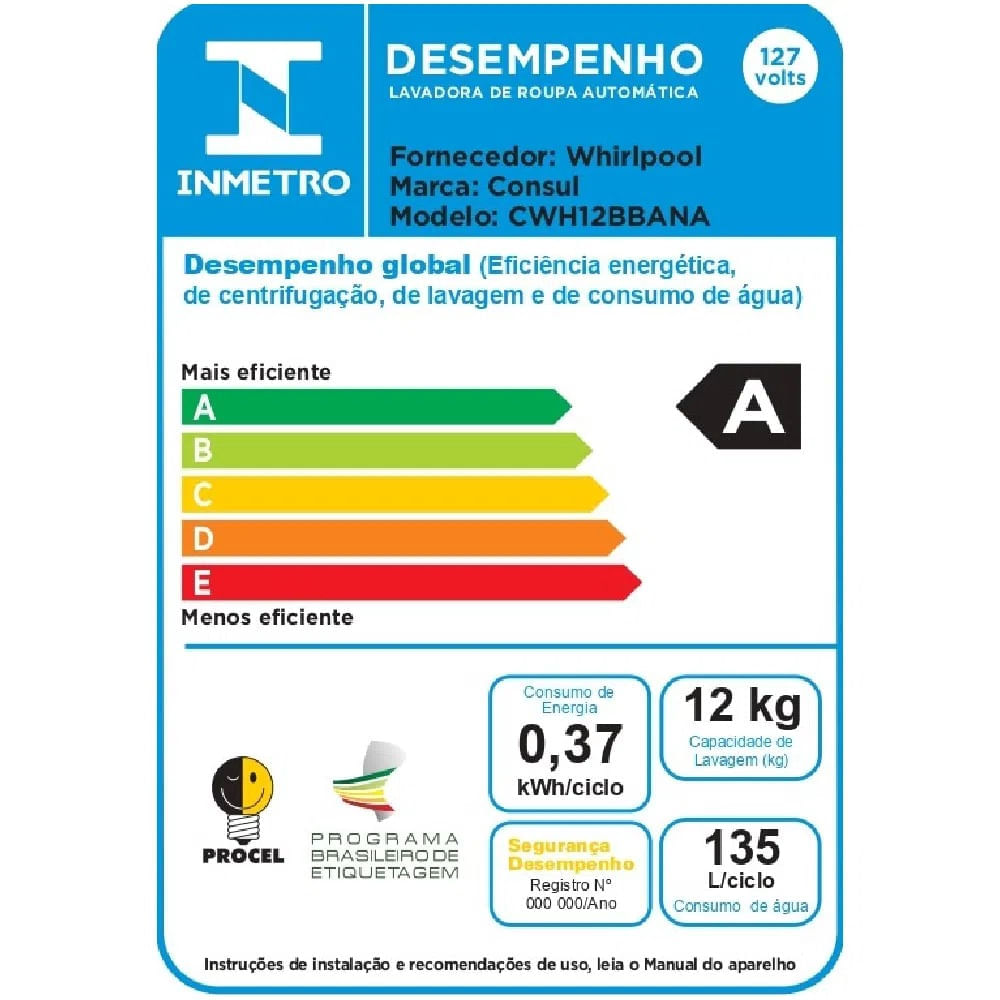 Lavadora de Roupas Consul 12Kg com Dosagem Econômica e Ciclo Edredom Branca CWH12BB – 127 Volts - Imagem 11