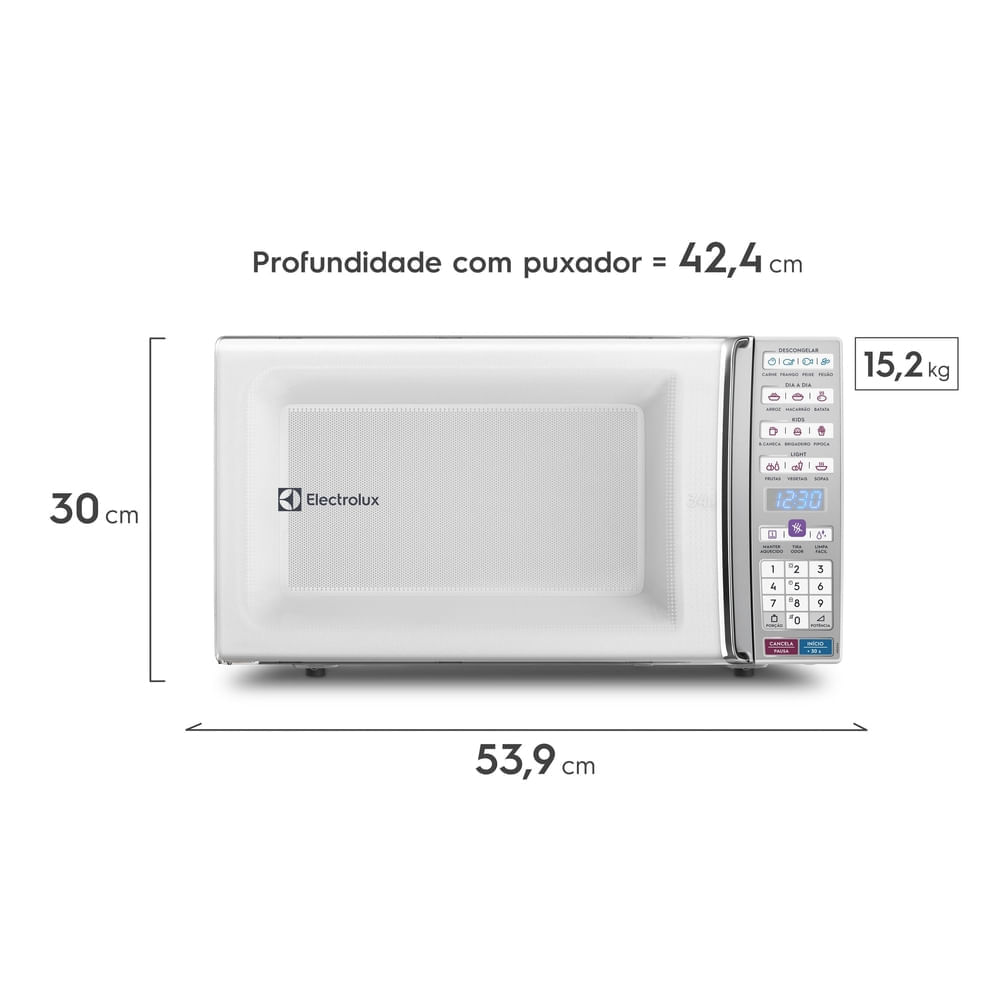 Micro-ondas Electrolux 34 Litros Função Tira Odor e Manter Aquecido Branco MEO44 – 220 Volts - Imagem 6