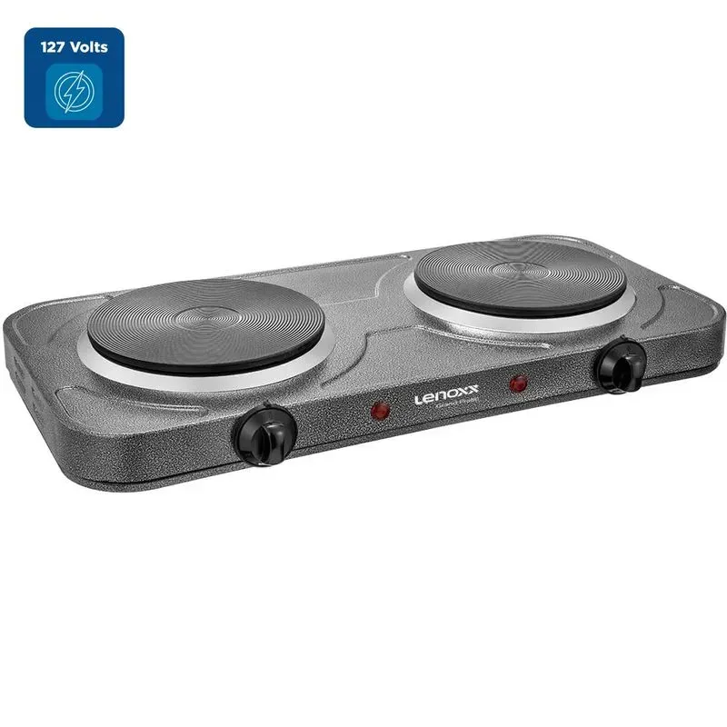Fogão Elétrico De Bancada Lenoxx 2 Bocas Grand Pratic Prata PFE353 – 127 Volts - Imagem 2