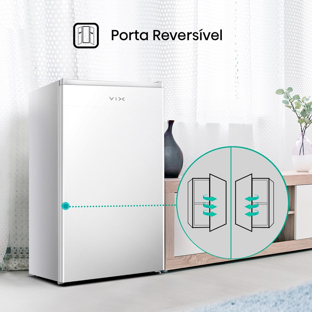 Frigobar Vix 90 Litros Porta Reversível Branco RR121VX3A – 127 Volts - Imagem 10