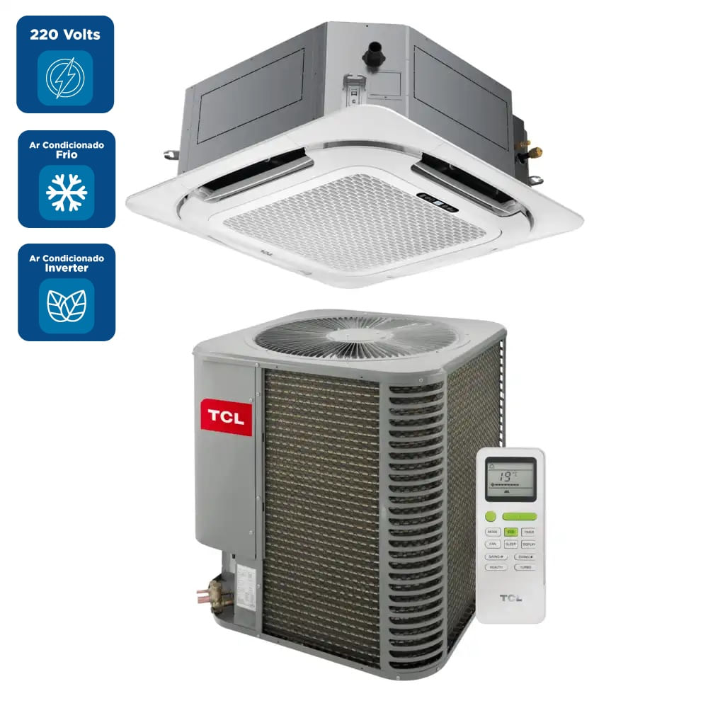 Ar Condicionado Split Cassete Inverter TCL 36000 BTU/h 4 Vias Frio TAC36CSGCTINV – 220 Volts - Imagem 2