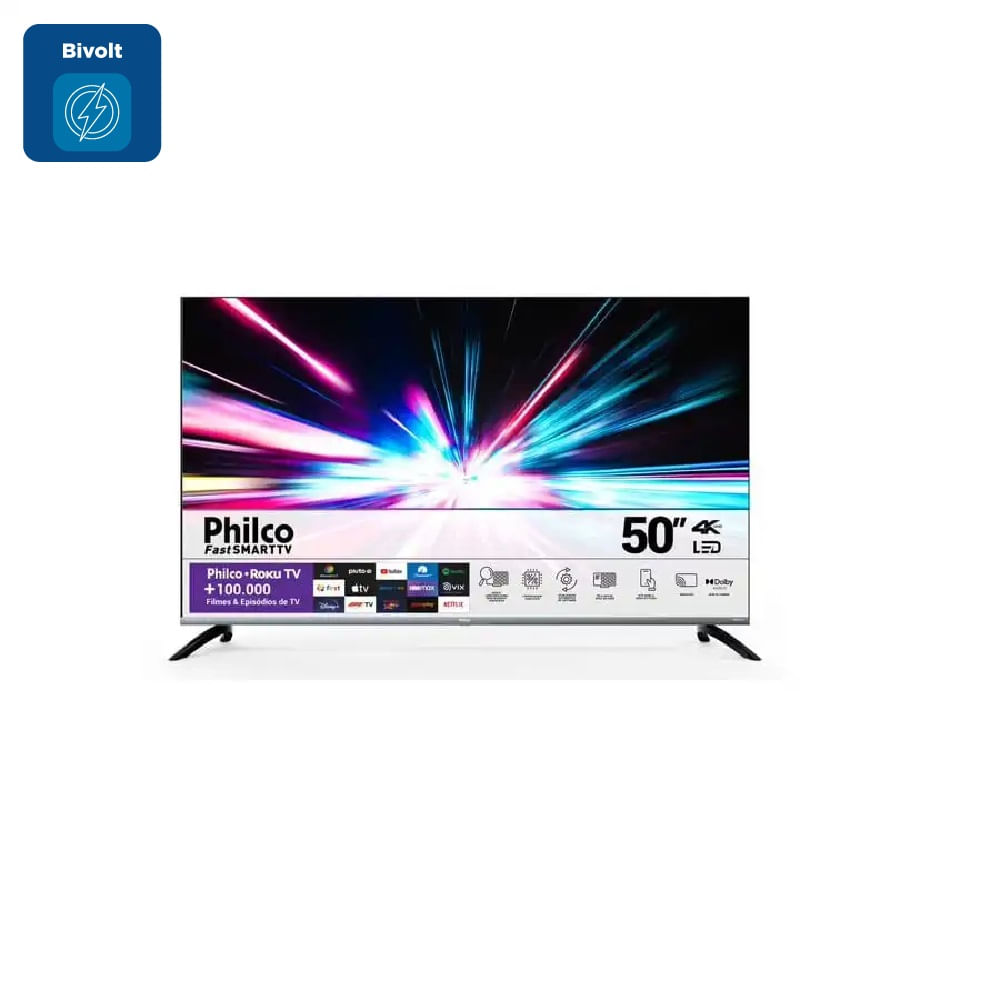 Smart TV Philco 50’’ 4K Roku TV HDR10 PTV50G70R2CSGBL - Bivolt - Imagem 2