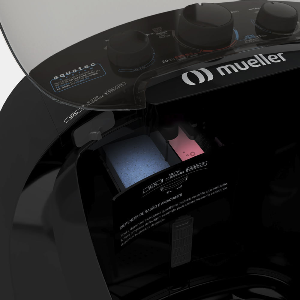 Lavadora De Roupas Mueller 12kg Family Aquatec Preta – 220 Volts - Imagem 8