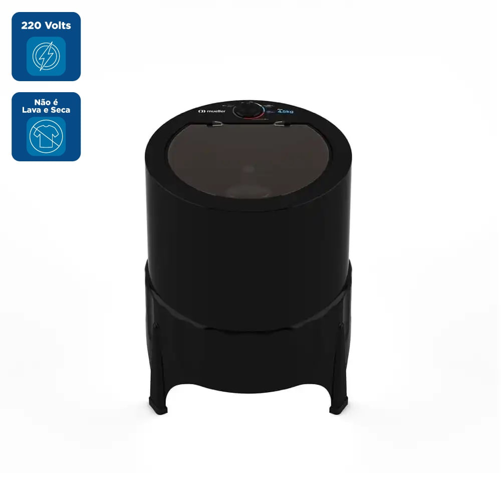 Lavadora de Roupas Mueller 4,5kg Plus Preta – 220 Volts - Imagem 2