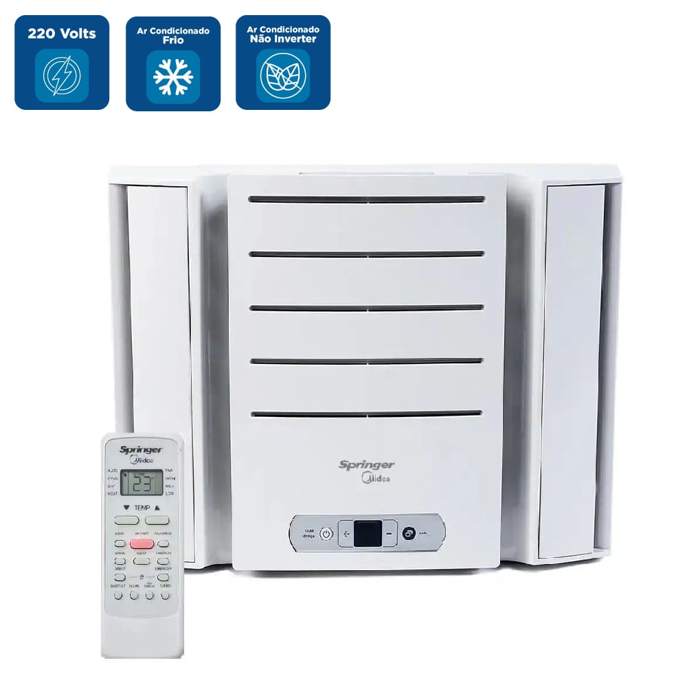 Ar Condicionado Janela Springer Midea 7500 BTU/h Frio Eletrônico QCK075RB - 220 Volts - Imagem 2