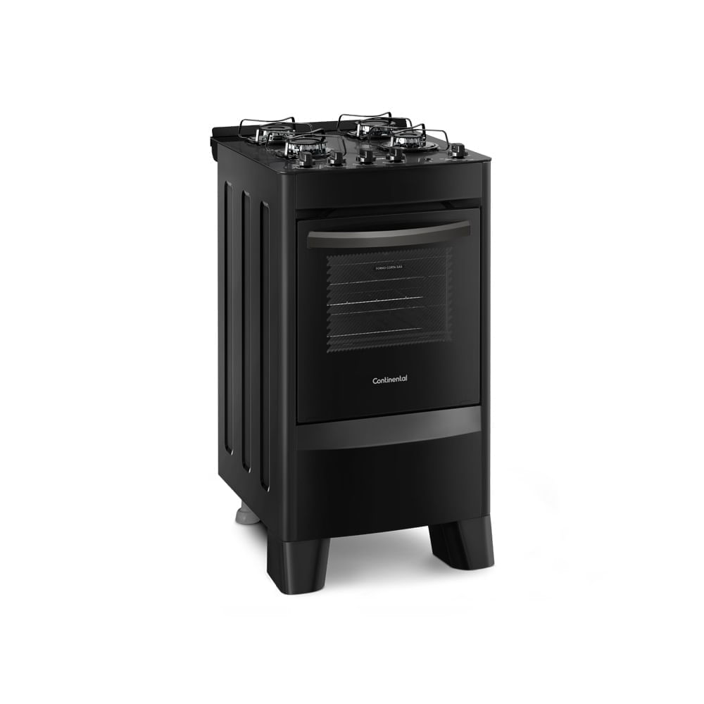 Fogão 4 Bocas Continental Automático com Mesa Compartimentada Preto FC4VP – Bivolt - Imagem 3