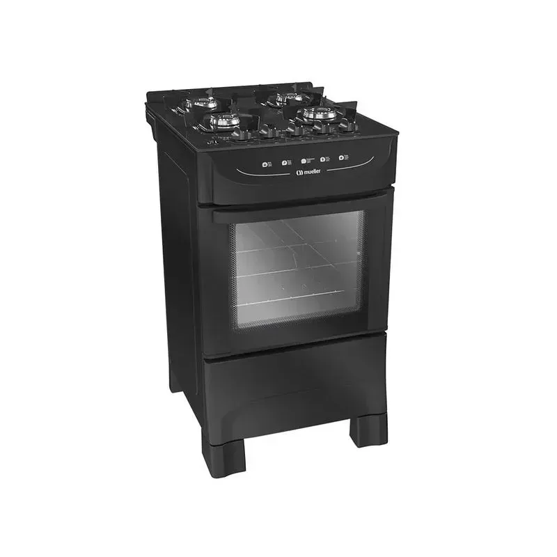 Fogão Mueller 4 Bocas Mesa De Vidro Preto Bivolt MFV4B - Imagem 3