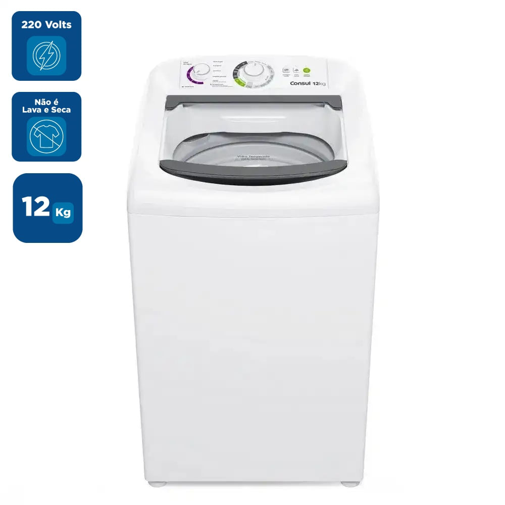 Máquina de Lavar Consul 12 kg com Dosagem Econômica e Ciclo Edredom Branca CWH12BB – 220 Volts - Imagem 2