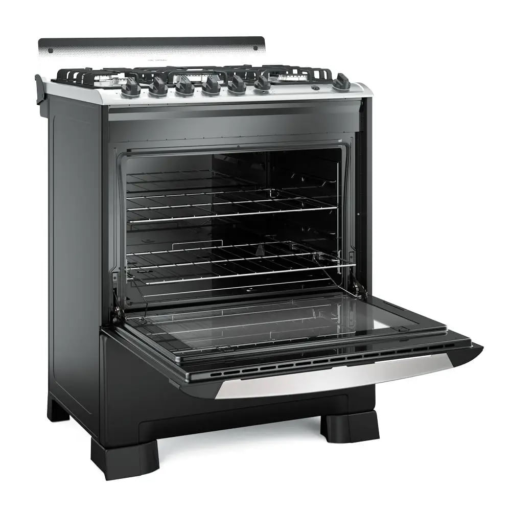 Fogão De Piso Mueller 5 Bocas Decorato Gourmet Preto Fosco - Bivolt - Imagem 4