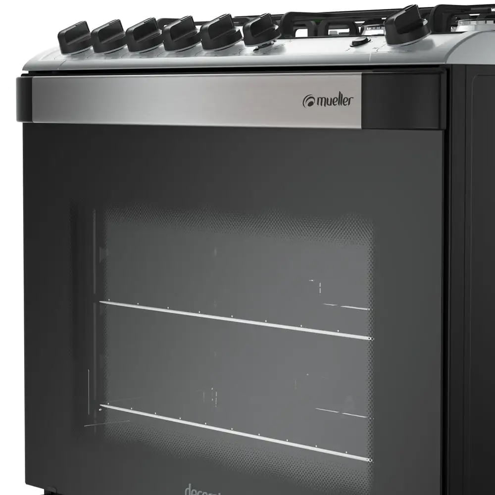 Fogão De Piso Mueller 5 Bocas Decorato Gourmet Preto Fosco - Bivolt - Imagem 5