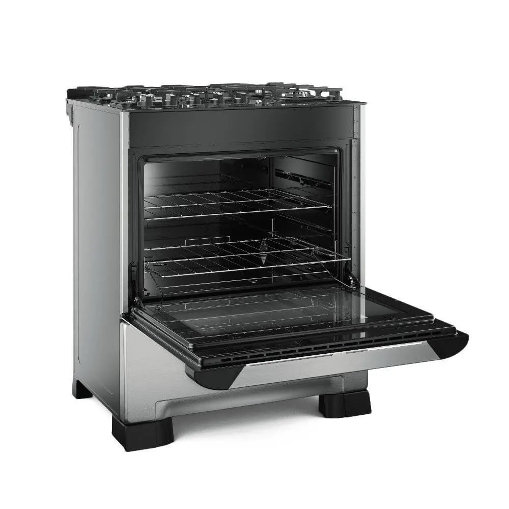 Fogão De Piso Mueller 5 Bocas Decorato Vetro Inox - Bivolt - Imagem 4