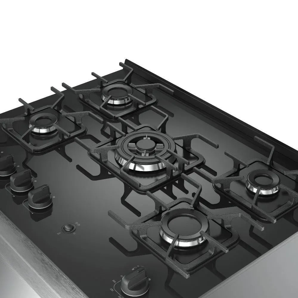 Fogão De Piso Mueller 5 Bocas Decorato Vetro Inox - Bivolt - Imagem 5