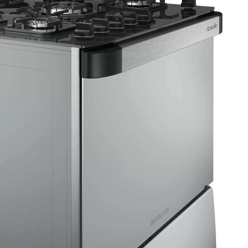 Fogão De Piso Mueller 5 Bocas Decorato Vetro Inox - Bivolt - Imagem 6