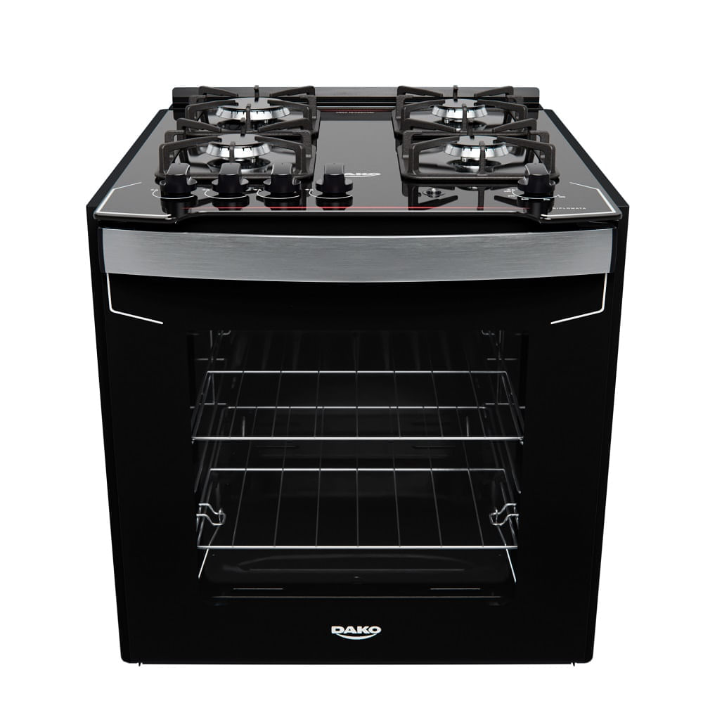 Fogão De Embutir Dako 4 Bocas Diplomata Preto - Bivolt