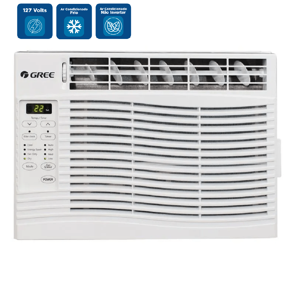 Ar Condicionado Janela Gree 7000 BTU/h Frio R32 Eletrônico GJC07BV-A6NRND1A – 127 Volts - Imagem 2