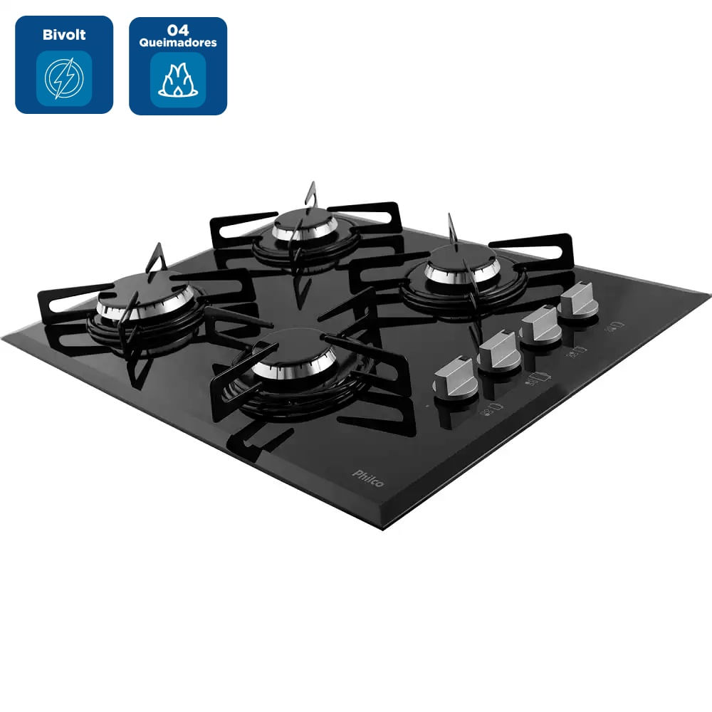 Cooktop Philco 4 Bocas Cook Chef 4 Preto - Bivolt - Imagem 2